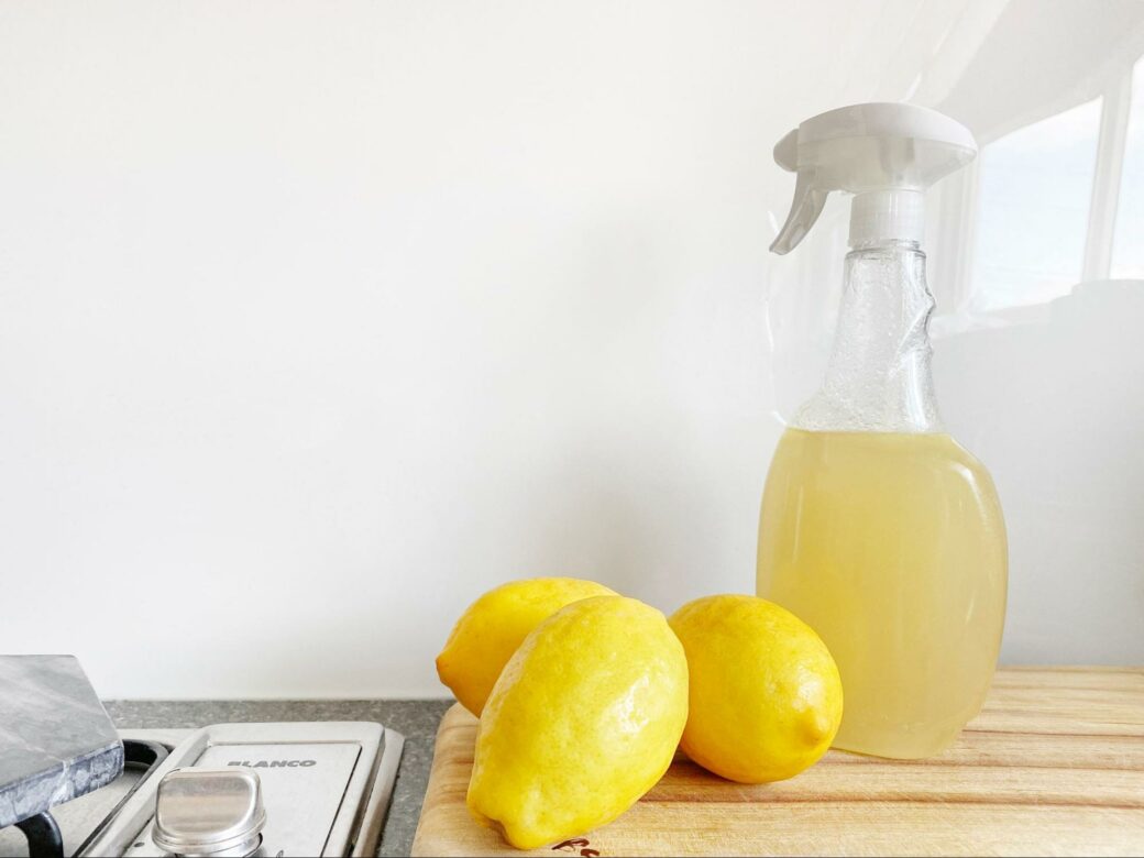 Household cleaner made from lemon juice